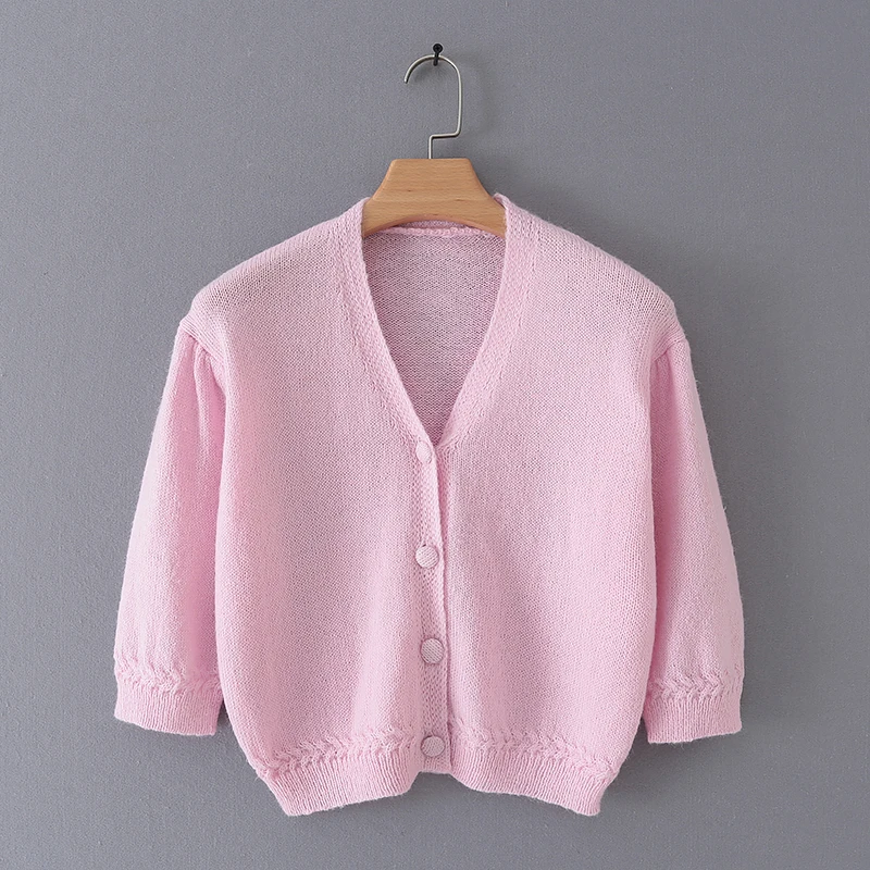 Укороченный кардиган в Корейском стиле осенние свитера корейский укороченный