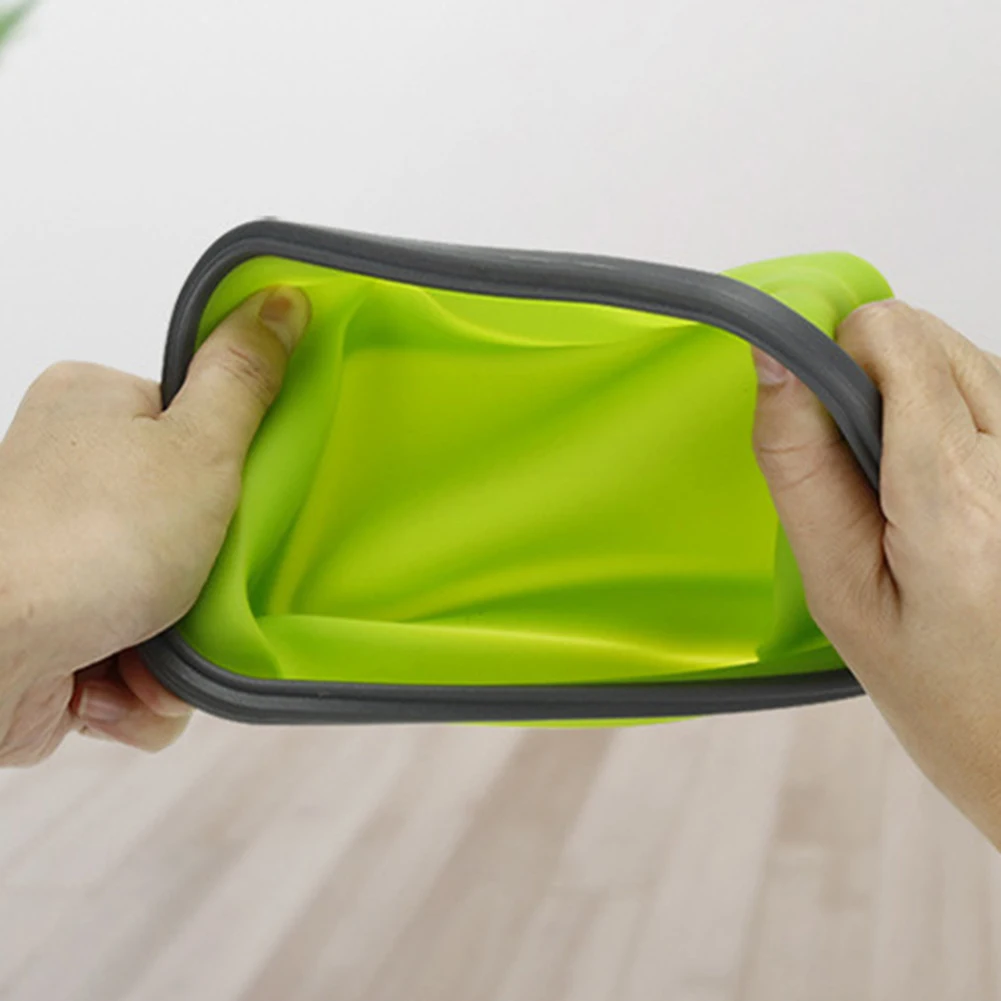 Прямоугольный Силиконовый складной Ланч бокс достаточно прочный контейнер для
