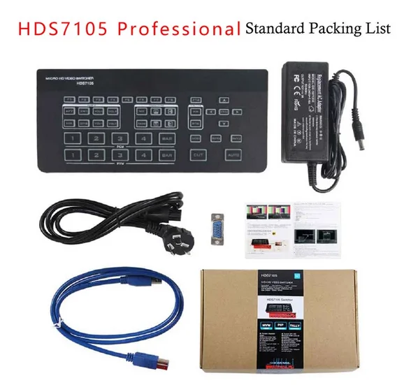 Коммутатор Devicewell HD Video 5CH HDMI-совместимый + 1CH-DP HDS7105-V21 PGM PVW Multi-view MIX выцветает