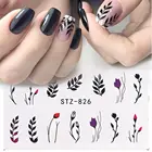 Легко использовать различные модные Простые Летние Декоративные наклейки для ногтей с цветами и листьями водная наклейка
