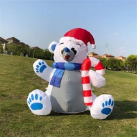 1 5m christmas inflatable doll giant led polar bear air mold outdoor yard home decorations fun toys 2022 new year ornaments