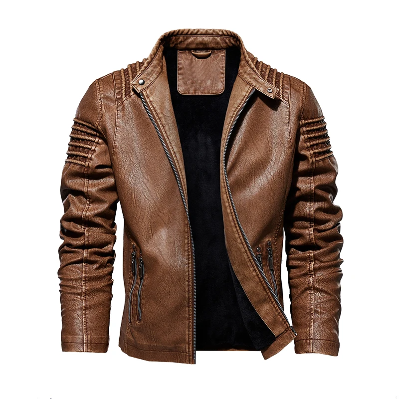 

Men's Leather Jacket Winter Autumn Mens Motorcycle PU Coat Warm Fashion Slim Outwear Male High Quality Classic Leather Jackets