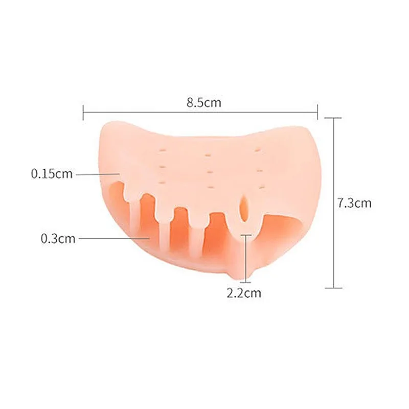 

1 pair Forefoot Pads Five-hole Honeycomb Toe Separator Soft Gel Pain Relief Insoles Prevent Feet Callus Blisters Corn