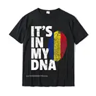 Футболка ITS IN MY DNA с румынским флагом для мужчин и женщин, хлопковые повседневные рубашки в подарок для семьи