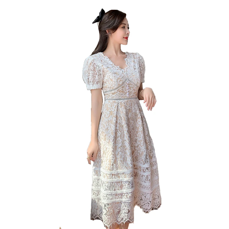 

Женское облегающее длинное платье, модельное платье с V-образным вырезом и коротким рукавом, оригинальное цветочное кружевное платье по инд...