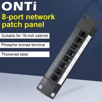 onti 8 port straight through cat6 patch panel rj45 network cable adapter keystone jack ethernet distribution frame