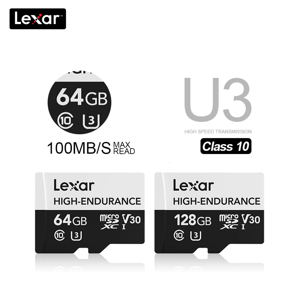 Lexar High Endurance Micro SD Card 32GB SDHC V10 Max 100MB/s Memory 64GB 128GB SDXC V30 C10 Waterproof TF For 4K Video | Компьютеры и