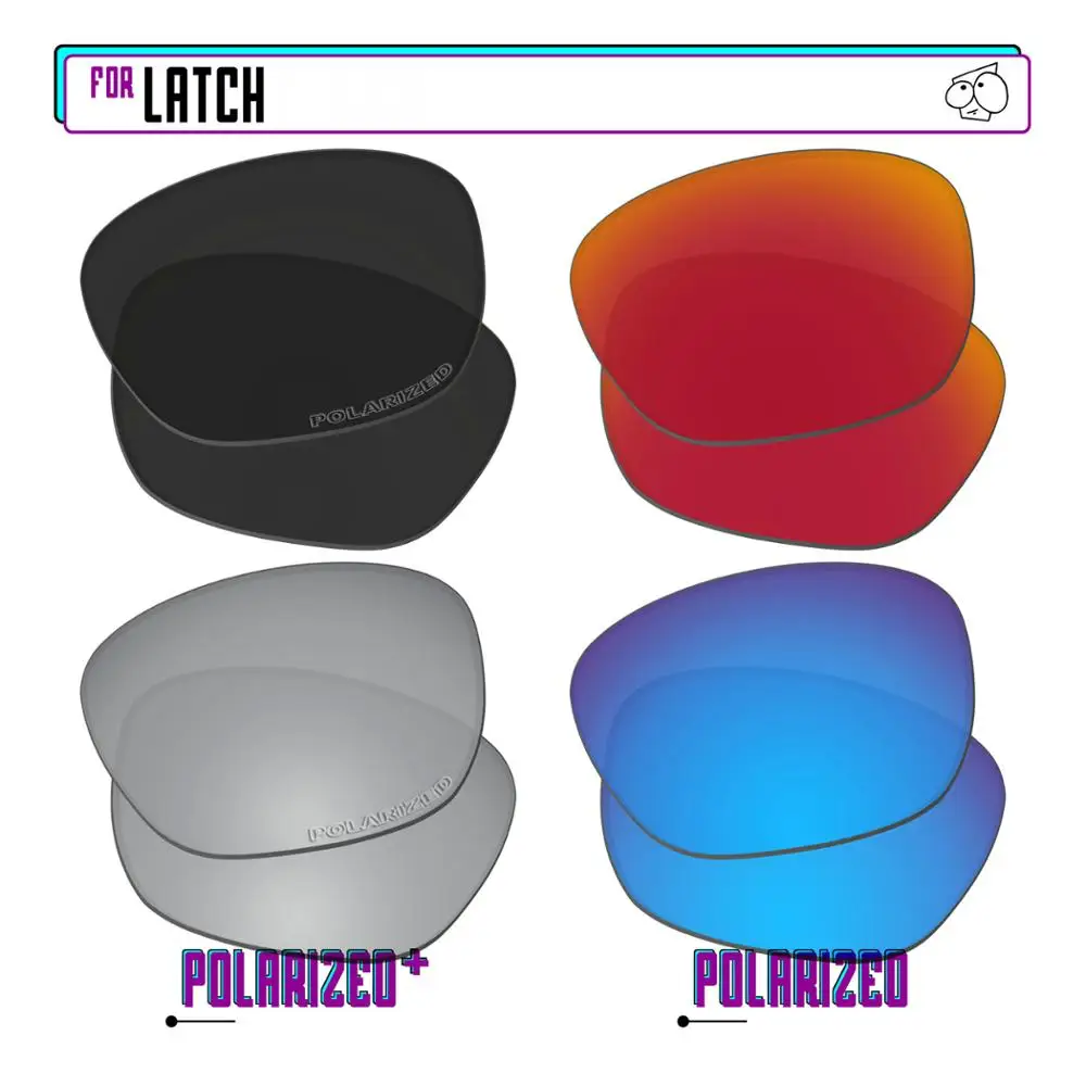 EZReplace Polarized Replacement Lenses for - Oakley Latch Sunglasses - BkSrP Plus-RedBlueP