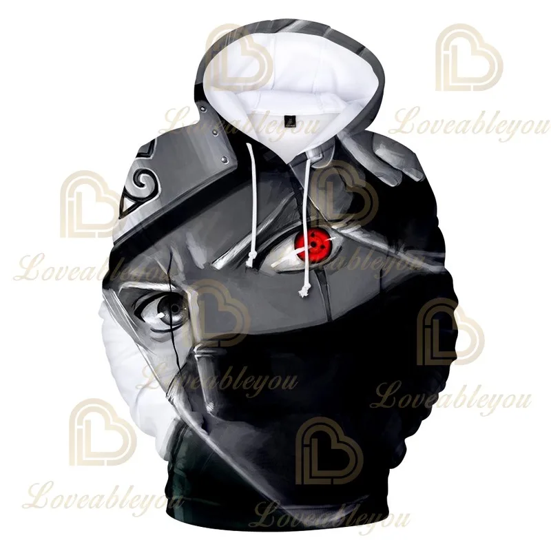 

3D Anime Hoodies Men Women Sweatshirt Fashion Sasuke Hooded Autumn Kakashi 3D Cartoon Casual Harajuku Hip Hop Boy Pullovers