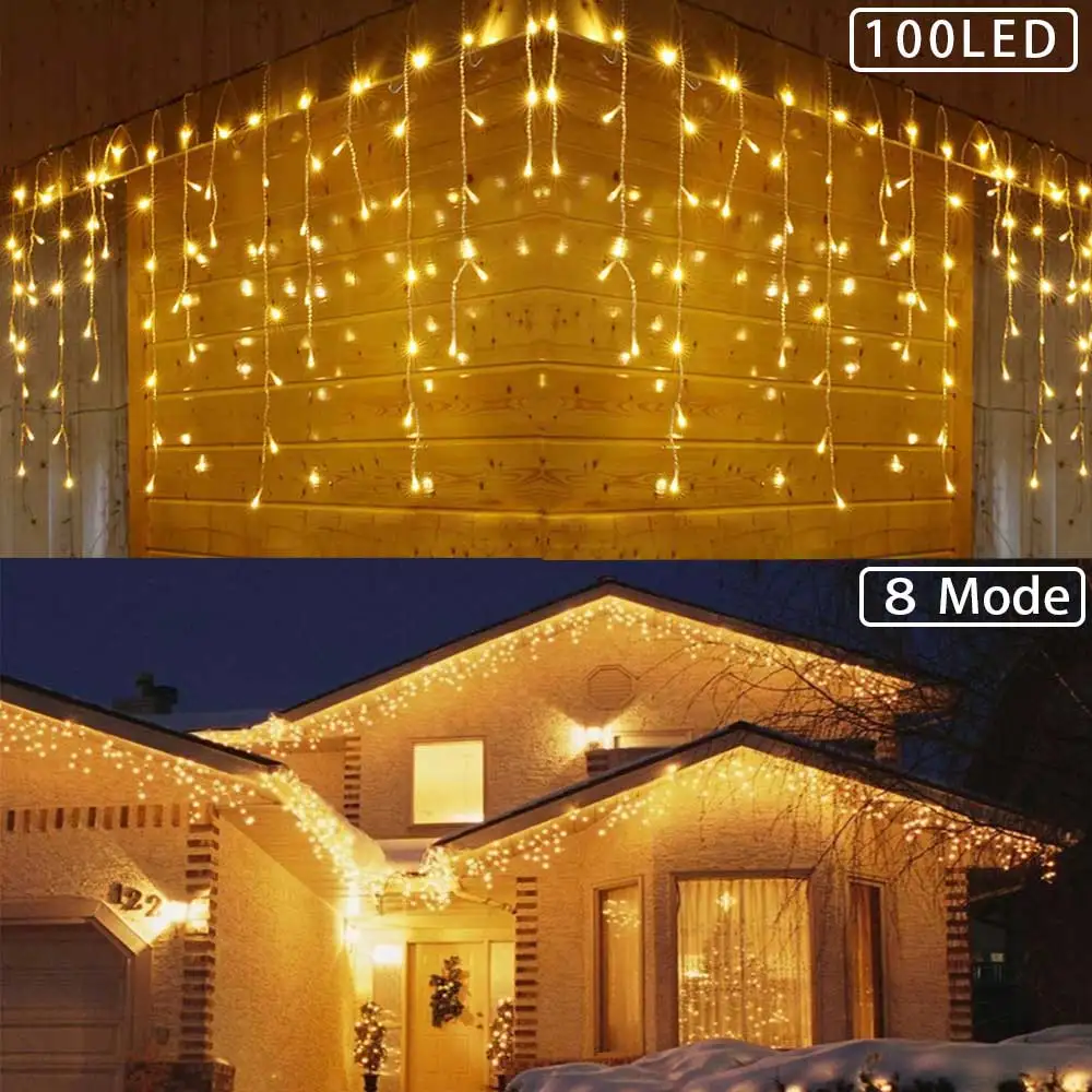 YASENN 300 LED 6M соскульки светильник строка для вечерние сад Рождественская елка