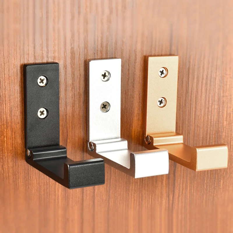

Folding Hooks Wall Door Clothes Coat Hat Bags Hangers Aluminum Alloy Kitchen Bathroom Rustproof Towel Hooks Foldable Single Hook