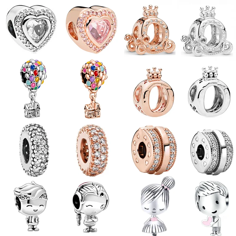 

Fit Original Pandora Charms Bracelets DIY Women Jewelry Gift New Glass Heart Balloon Crown Boy Girl Classic Fashion Dangle Beads