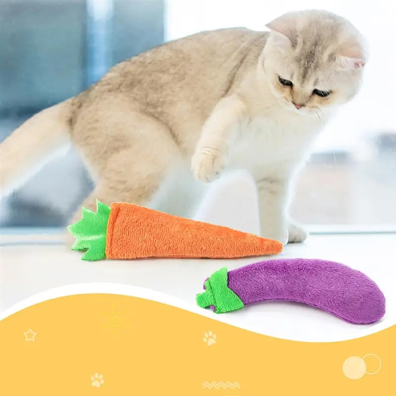 Игрушки для кошек в форме моркови баклажана перца рыбы 4 шт./компл. | Дом и сад