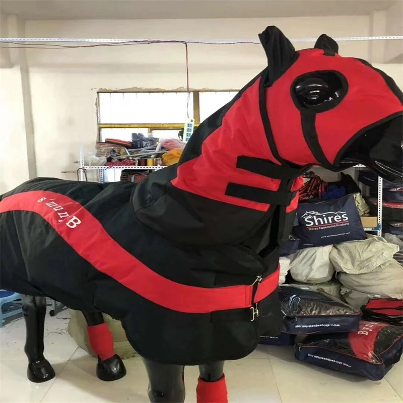 Съемная ветрозащитная одежда для лошади horsecloth одежда с дизайном «Лошадь» коврик с головным чехлом и леггинсами