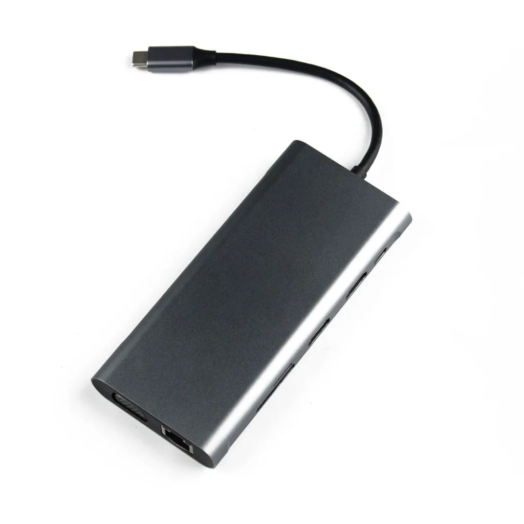 Тип C двойной HDMI + RJ45 VGA до 2 Hdmi c Pd Sd Tf Аудио USB3.0 11-в-1 док-станция для 3840X2160 Тип-C |