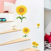 new sunflower wall stickers self adhesive fresh flower for living room decorative wall decal sun flower wardrobe sticker