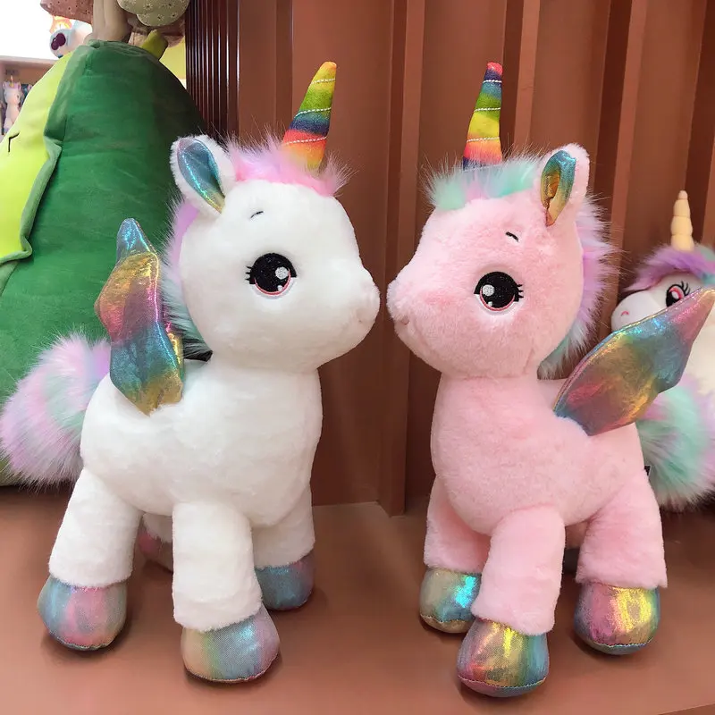 Фантастический мягкий единорог Светящиеся Крылья плюшевые игрушки летающие