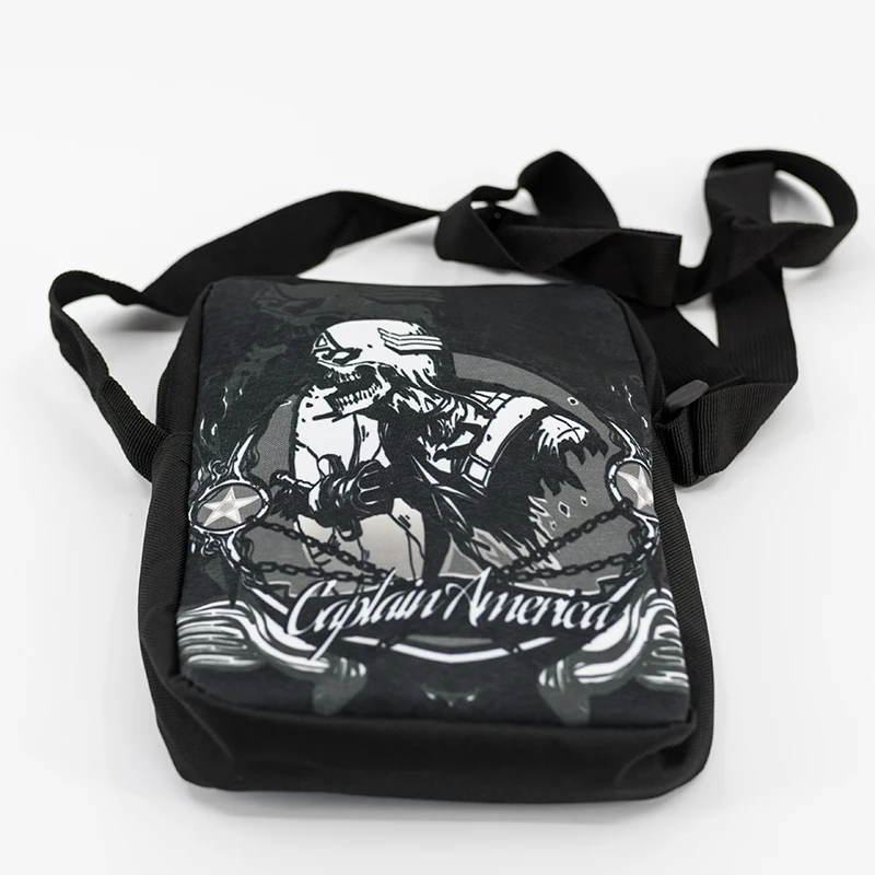 Casual Mens Message Bag Black Canvas Shoulder Bag Adjusted Length Fashion Travel Bag