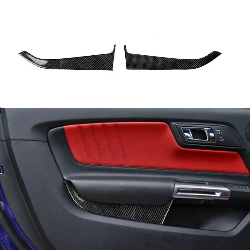

Carbon Fiber Front Car Door Panel Cover Sticker Trim Fit For Ford Mustang 2015-2019
