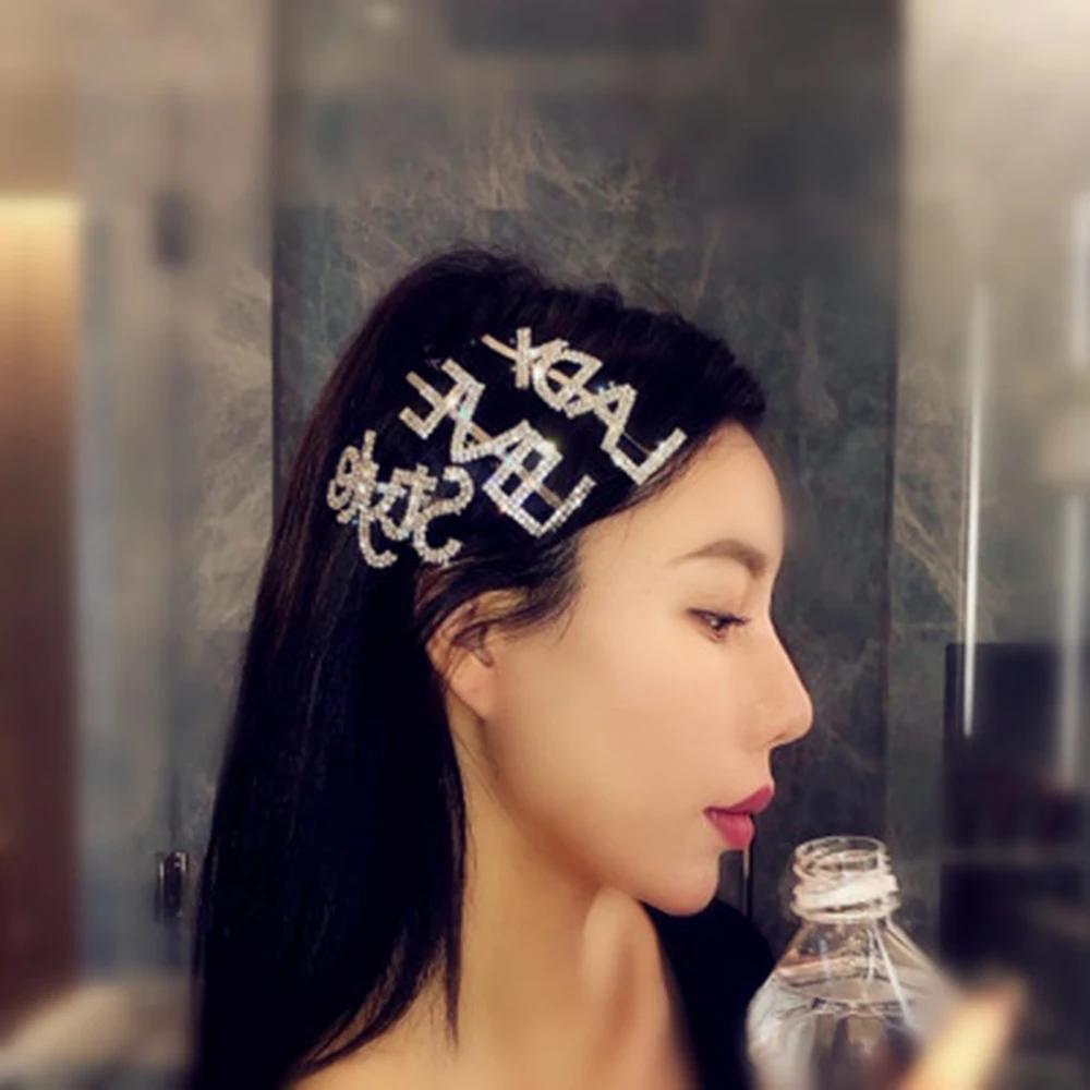 Персонализированные с украшением в виде кристаллов Сияющие Стразы слова буквы