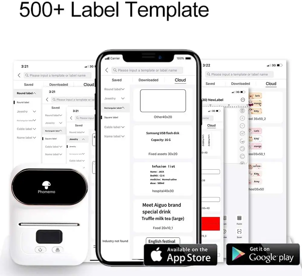 Портативный термопринтер для этикеток Phomemo M110 мини Bluetooth совместимый портативный