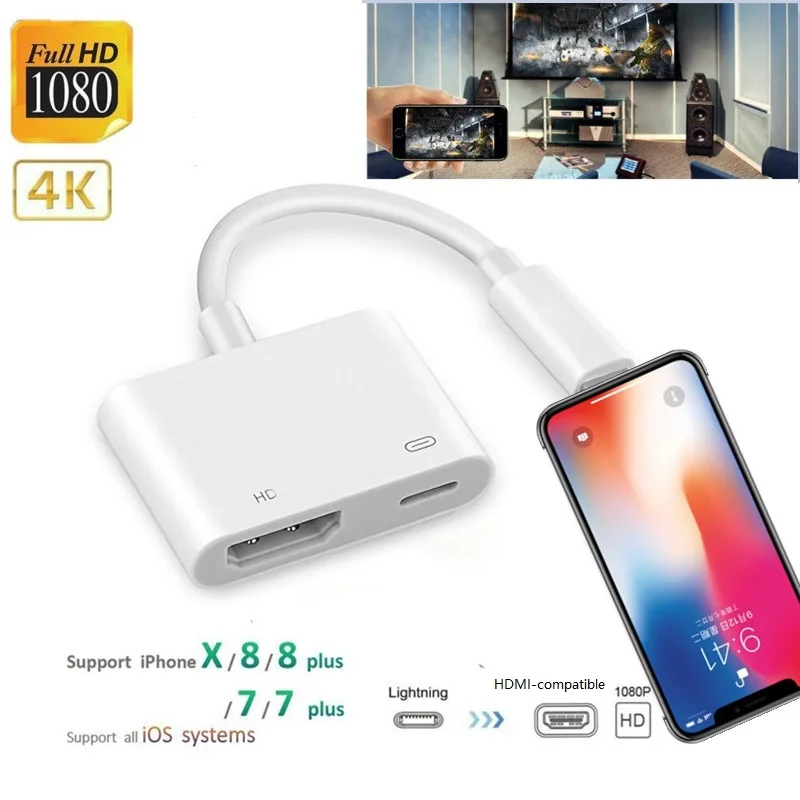 BESIUNI освещение для iPhone HDMI совместимый аудио адаптер ipad AV конвертер X/11/8P/6S/7P/iPad Air|av