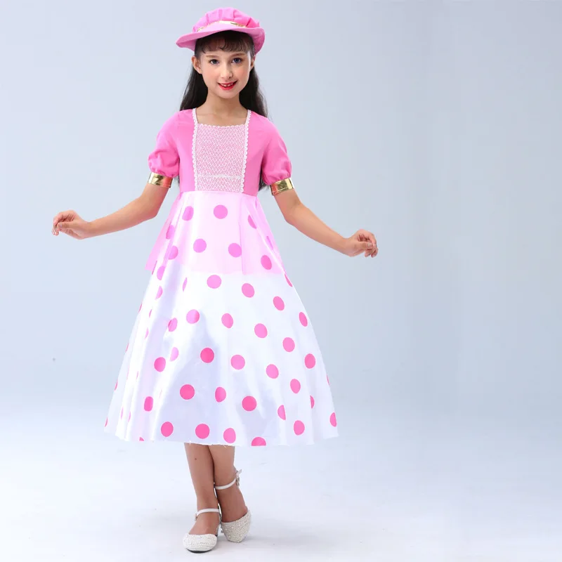 Toy story 4 Bo Peep cosplay розовое платье + костюм с головным убором для девочек праздничное
