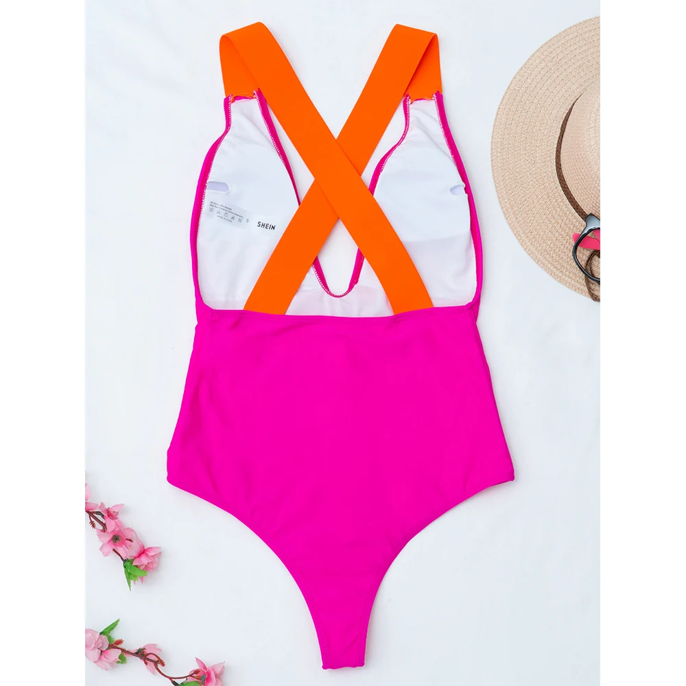 

Belt One Piece Swimsuit Women 2021 Sexy Cross Backless Swimwear Female Bodysuit Monokini Bather Bathing Suit Beachwear Swim Lady