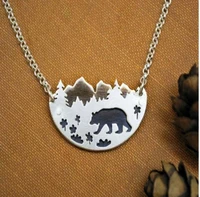 2021 valley series summer new flower and bear female pendant necklace fashion simple female clavicle chain necklace jewelry
