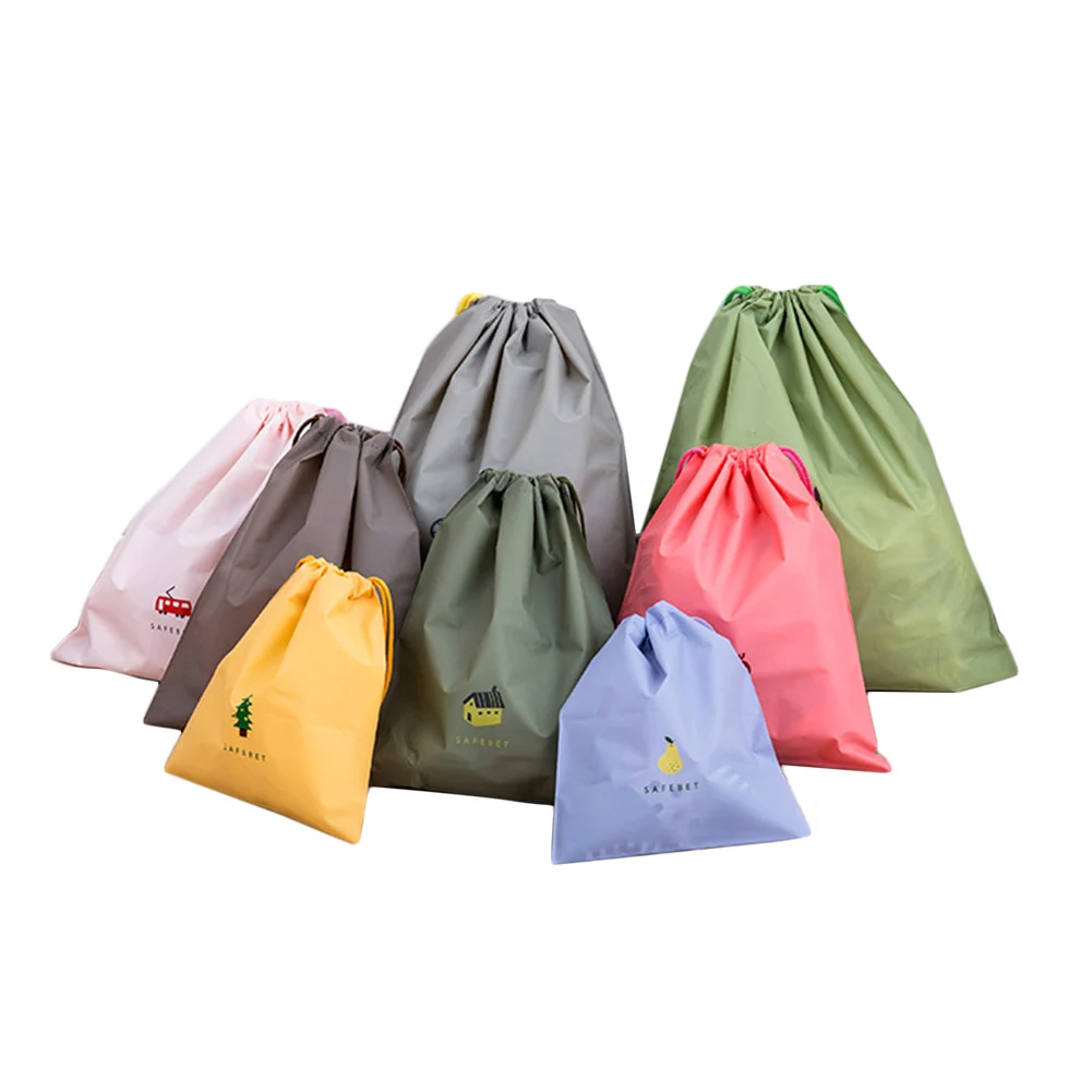 

8pcs S/M/L Drawstring Organizers Dustproof Laundry Toiletry Pouch Luggage Multifunctional Cartoon Storage Bag Travel Household