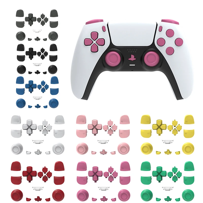 

Replacement D-pad R1 L1 R2 L2 Triggers Share Options Full Set Face Buttons Repair Kits with Tool for DualSense 5 PS5 Controller