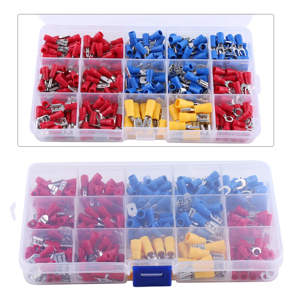 280 pcs Cable Lugs with Assortment Box Auto Connector Flat insulation keeps wires from bending car Accessories | Автомобили и