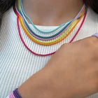 Цветное ожерелье-цепочка в коробке для женщин 2021, модное ожерелье-цепочка карамельных цветов шириной 2,5 мм для женщин, ювелирные изделия в подарок