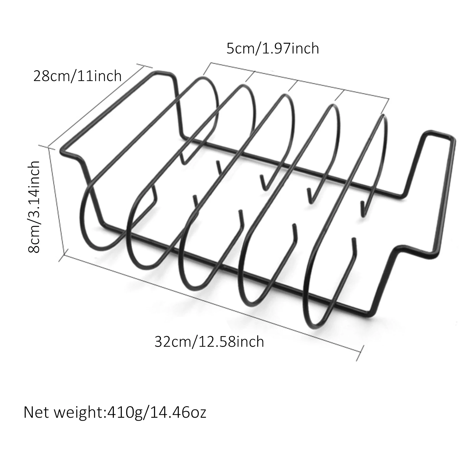 

Подставка для барбекю, утолщенный металлический держатель из черного железа, несколько отделений, портативный Нержавеющий, термостойкий, к...