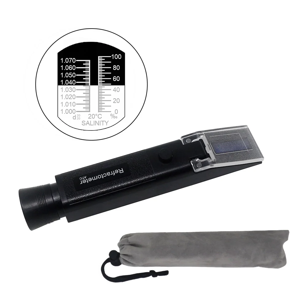 Портативный рефрактометр солености морской воды для аквариума w/w 0-10% 1 000-sg |