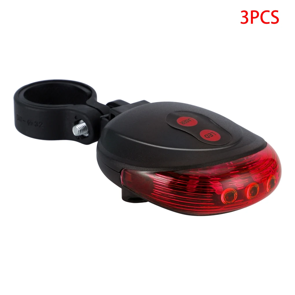 

3 Pieces Light Bike LED Tail Lamp Adjustable Bicycle Warning Night Light Cycling Rear Flash Lamp