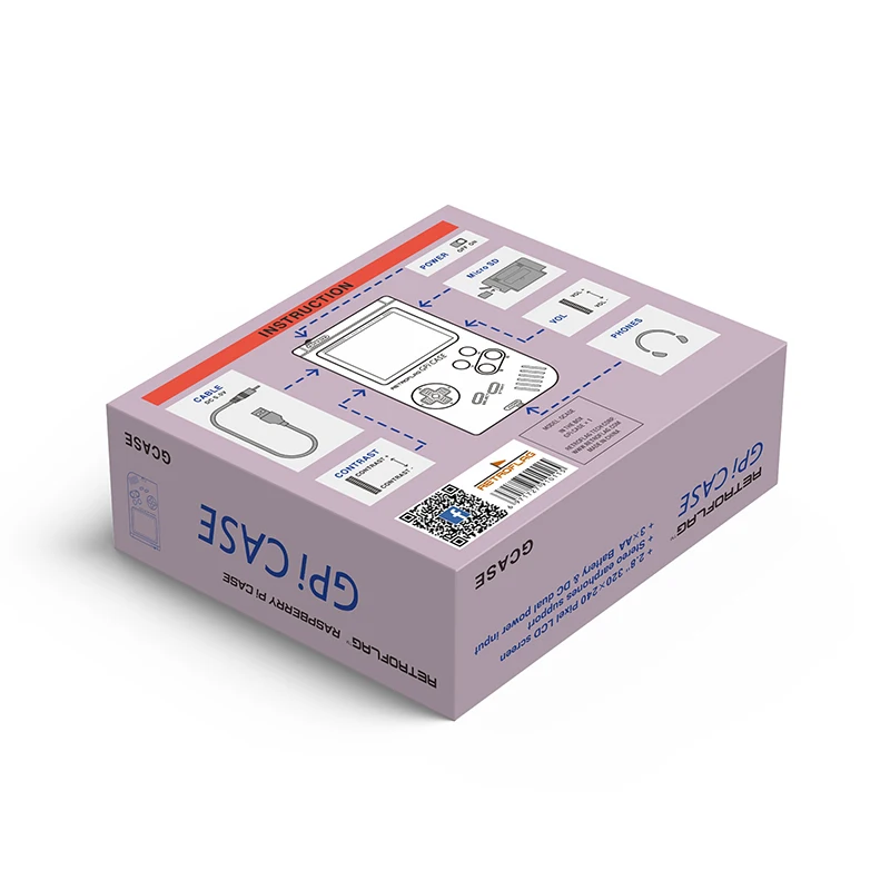 Retroflag GPi чехол Игровой Набор для Raspberry Pi Zero W 1,3 опционально 32 Гб 64 Гб sd-карта медные радиаторы для RPI Zero