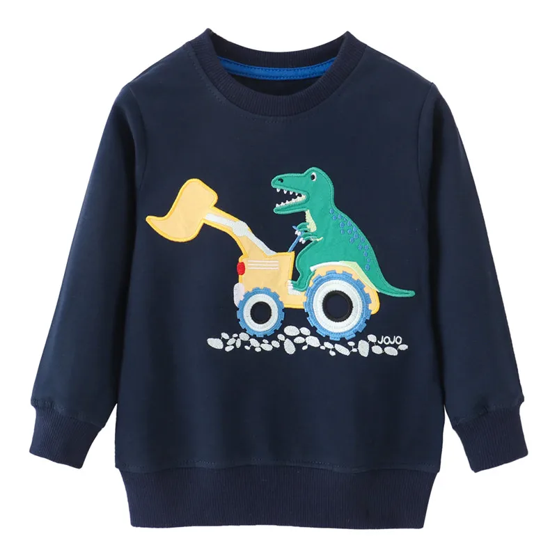 

Jumping Meters New Arrival Dinosaurs Embroidery Autumn Spring Sweatshirts For Boys Girls Sport Children's Clothes Hoodies