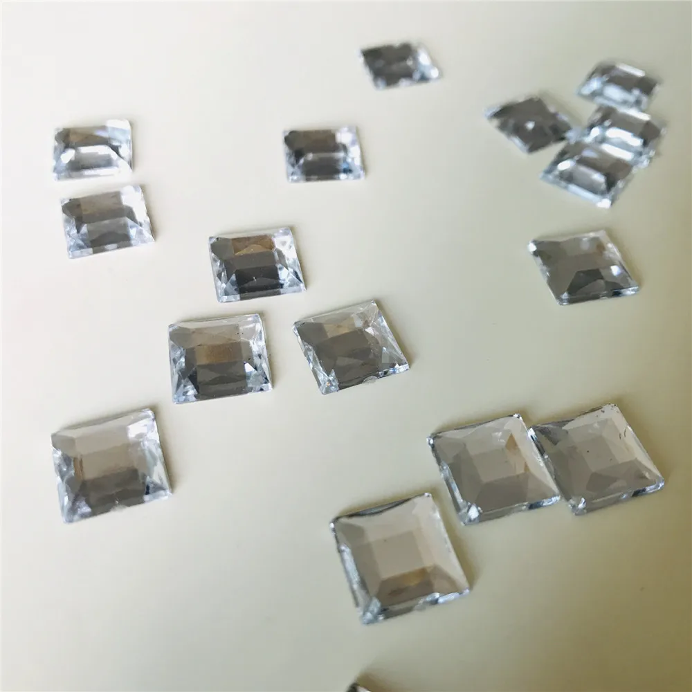 100pcs/lot Square Rhinestone Nail Decoration Transparent White Strass Stones Crystal Hot Fix Glass Wedding Manicure Accessories | Красота и