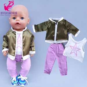 Куртка для куклы 18 дюймов, Одежда для кукол для девочек, брюки 43 см, пальто для кукол Бона с белой рубашкой, штаны, одежда для игрушек