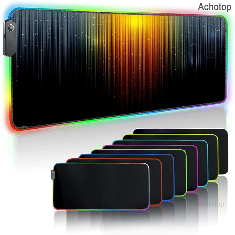 

Коврик для мыши RGB, большой игровой RGB коврик для мыши с абстрактным рисунком, светодиодная подсветка XXL, Настольный коврик для клавиатуры и к...