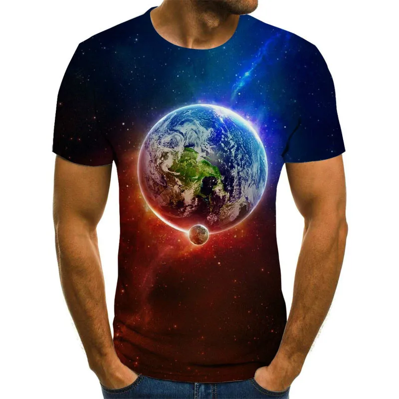

Men's new summer T-shirt, 3D printed animal print, casual O-neck hip-hop style, stylish short sleeve