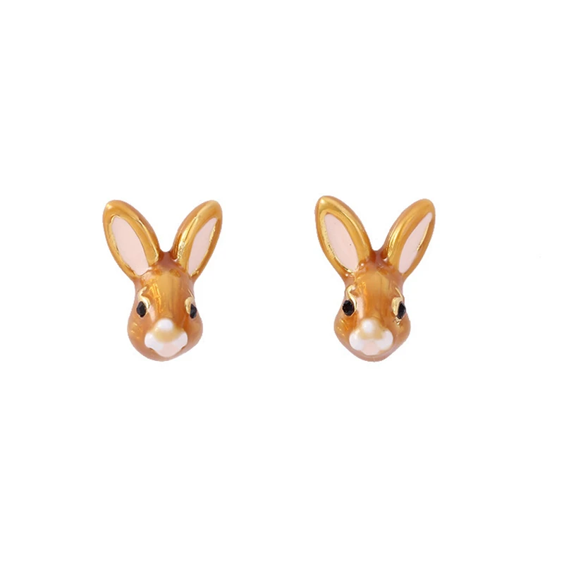 

Linmouge New Cute Enamel Rabbit Earrings For Women Necklace Jewelry Sets Cartoon Sweet Female Luxury Elegant Accessories GE94