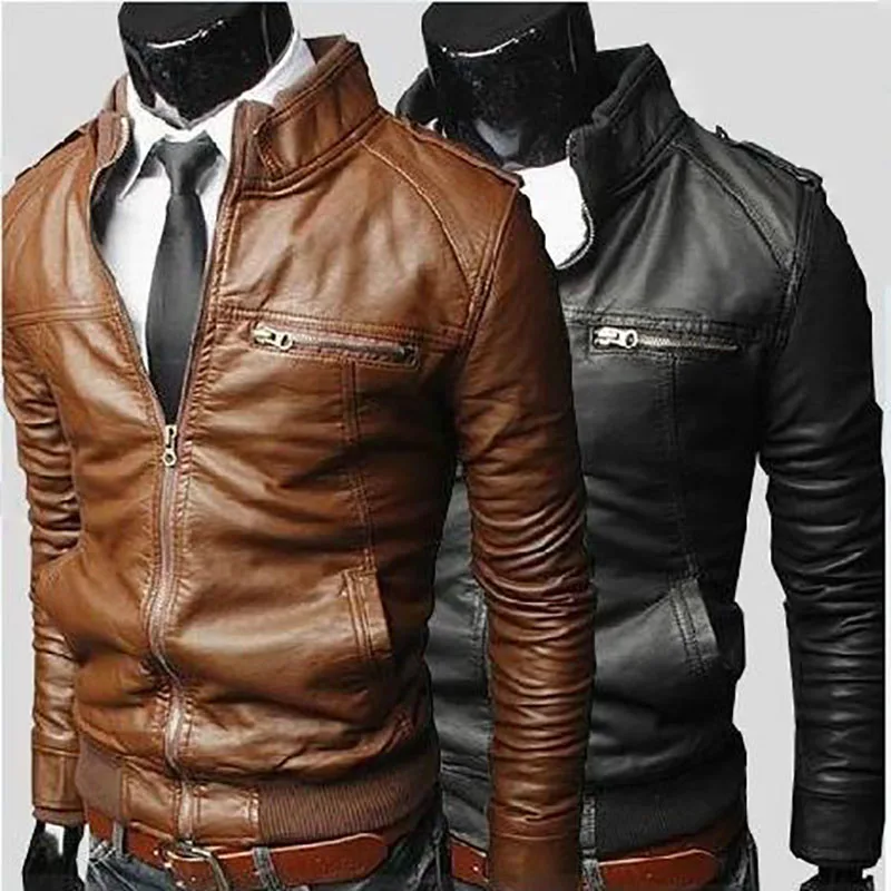 

Men's Locomotive Coat Jacket Spring Jacket Men 2020 Fashion Leather Windbreaker Coats Motorcycle Leather