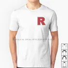 Красная буква R Футболка 100% хлопок поколение карманные монстры команда ракета укрытие штаб-квартира зло коррумпированные плохие парни Kanto оловянные