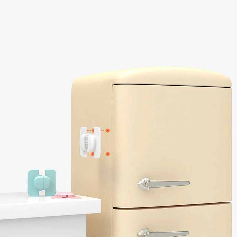 Cerradura de seguridad para refrigerador, pestillo de bloqueo para puerta de refrigerador, refrigerador, armario para ni&ntilde;os y beb&eacute;s, 1 unidad-1