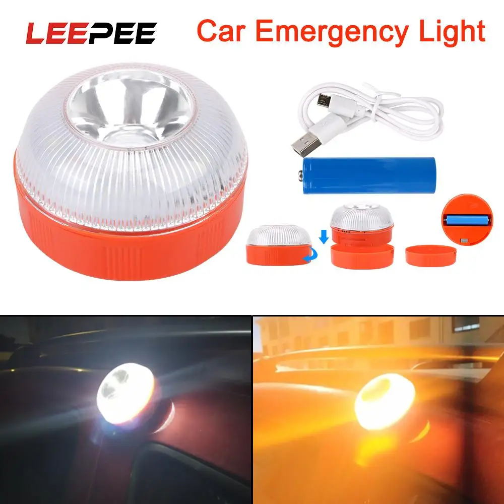 

Автомобильный аварийный маячок, светильник дукционный стробоскоп, Перезаряжаемый для автомобиля, дома, кемпинга, аварийный свет V16, сертифи...