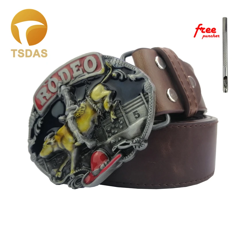 Rodeo Bull ковбойская металлическая пряжка для ремня цветная Прямая поставка|Пряжки
