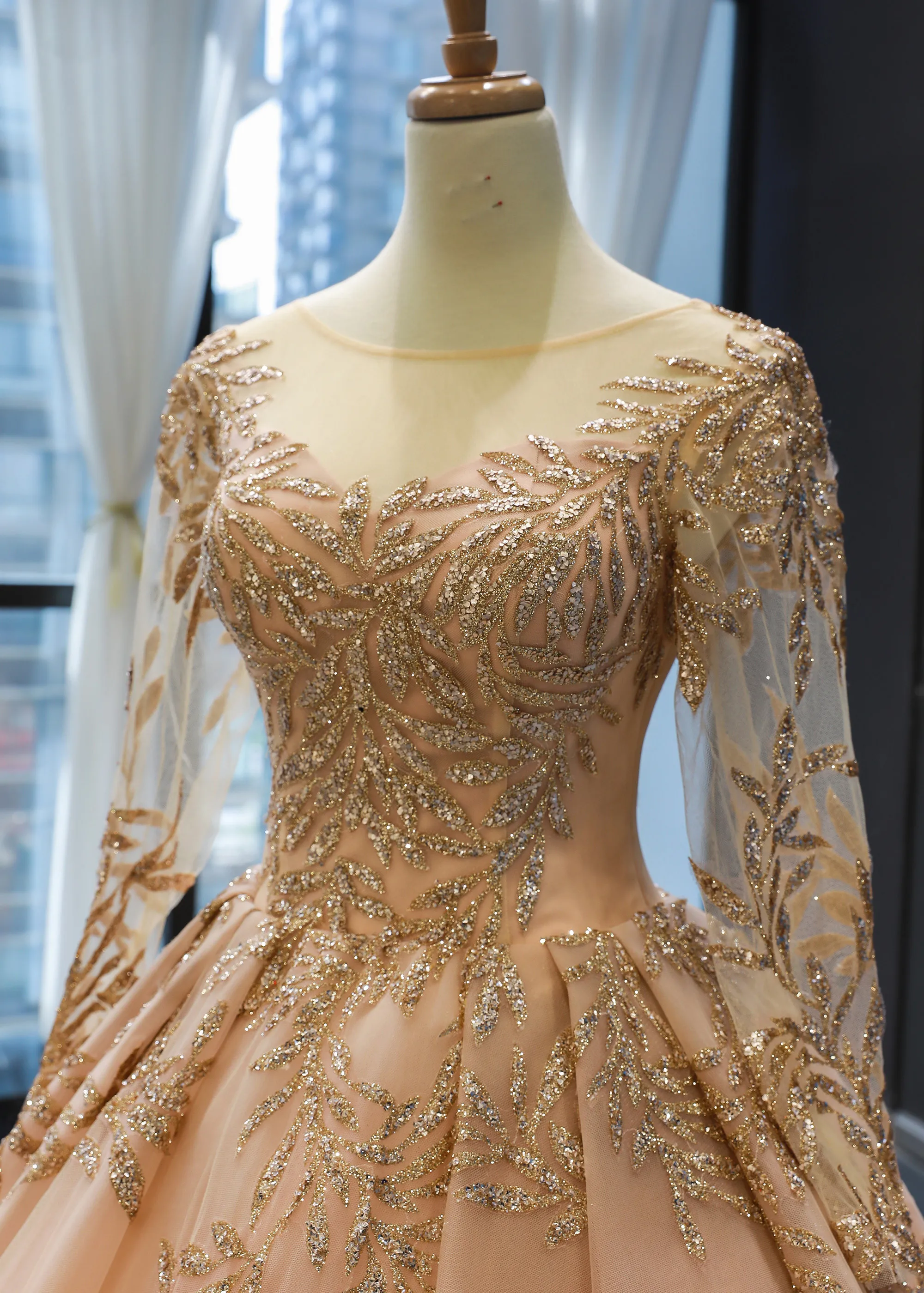 

Women's European and American bronzing mopping floor long skirt banquet evening dress prom dress