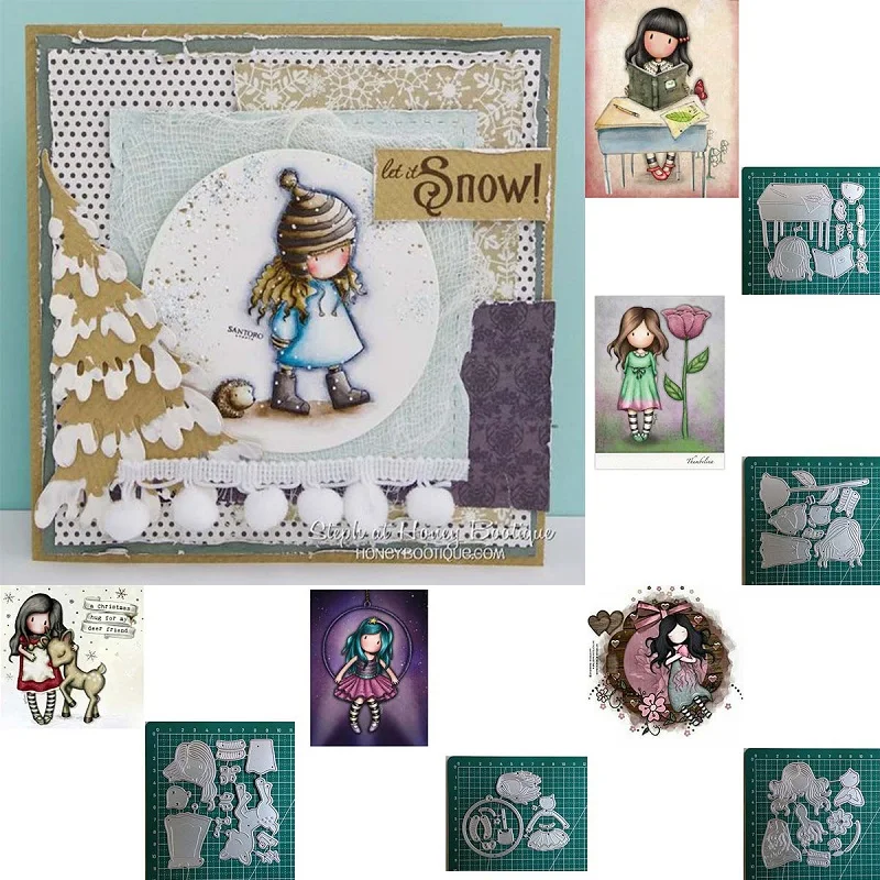 Металлические ножи для вырезания рамок, ремесла и скрапбукинга, шаблоны фигур для кукол девочек, искусство декораций.